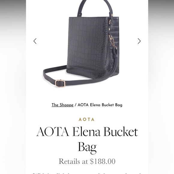 (NWT). Vegan leather bucket bag. Top handle and removable crossbody strap - Picture 4 of 4